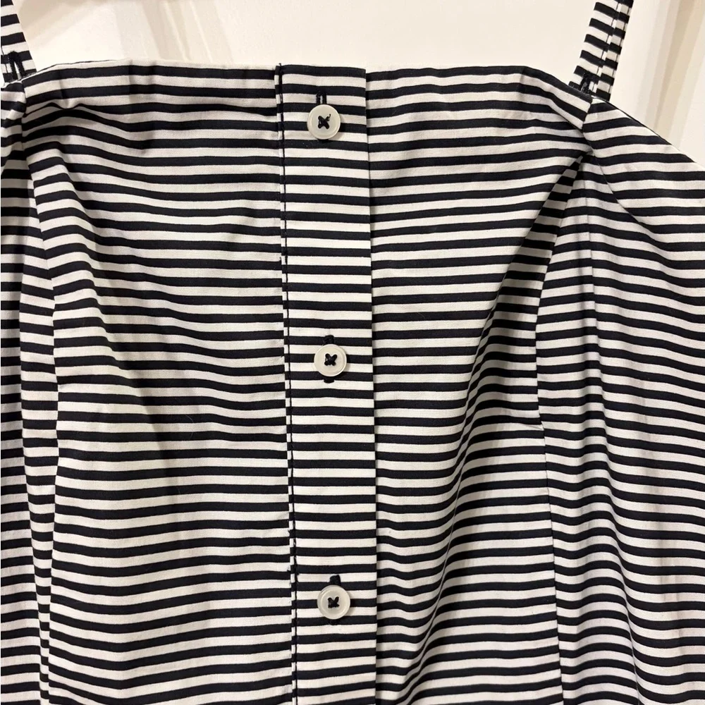 Banana Republic Black and White Striped Midi Dress - Picture 2 of 4